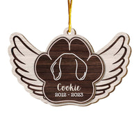 Personalized Ear Line Dog Angel 2 Layered Wood Ornament 29462 thumb 1