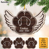 Personalized Ear Line Dog Angel 2 Layered Wood Ornament 29462 1