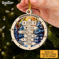 Personalized Gift For Family Christmas Name Post Sign 2 Layered Mix Ornament 29463 thumb 1