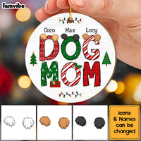 Personalized Gift For Dog Mom Christmas Circle Ornament 29469 thumb 1