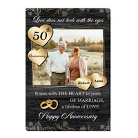 Personalized Gift  Love Doesn't Look With The Eyes 50th Anniversary Canvas 29474 thumb 1