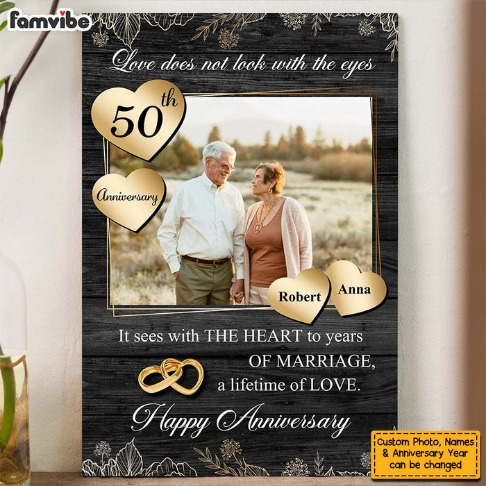 Personalized Gift  Love Doesn't Look With The Eyes 50th Anniversary Canvas 29474 1