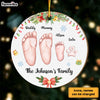 Personalized Family's Footprints Christmas Circle Ornament 29475 1
