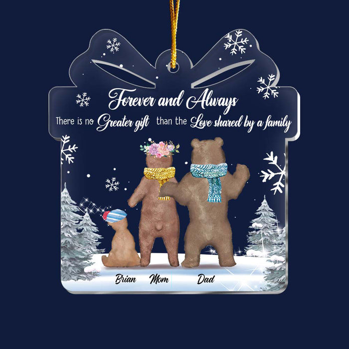 Personalized Bear Family Christmas Gift Box Ornament 29482 1
