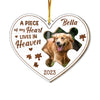 Personalized Memorial Gift Piece Of My Heart Lives In Heaven Dog Photo 2 Layered Wood Ornament 29487 1