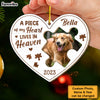 Personalized Memorial Gift Piece Of My Heart Lives In Heaven Dog Photo 2 Layered Wood Ornament 29487 1