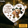 Personalized Memorial Gift Piece Of My Heart Lives In Heaven Dog Photo 2 Layered Wood Ornament 29487 1