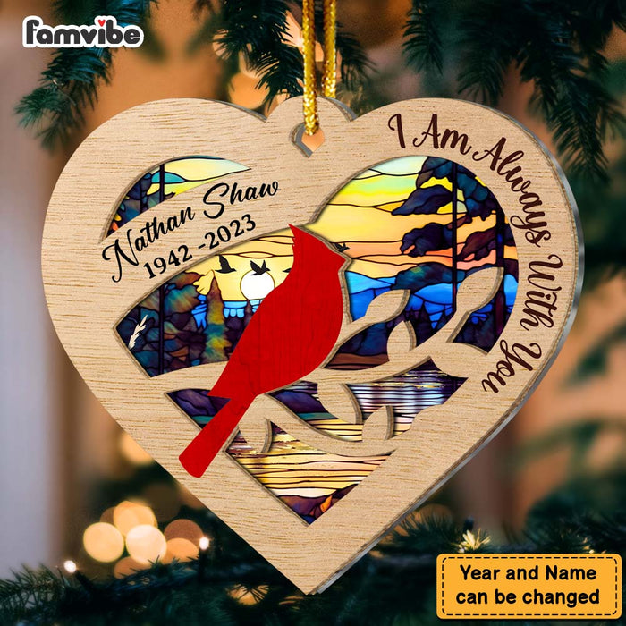 Personalized We Are Always With You Cardinal 2 Layered Mix Ornament 29488 1