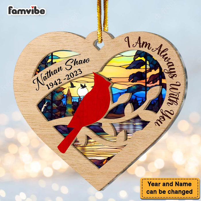 Personalized We Are Always With You Cardinal 2 Layered Mix Ornament 29488 1