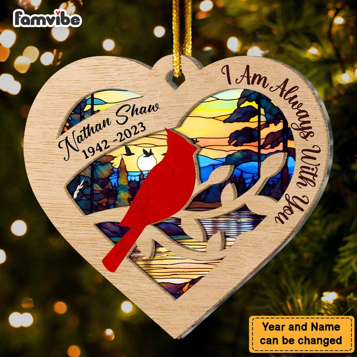 Personalized We Are Always With You Cardinal 2 Layered Mix Ornament 29488 1