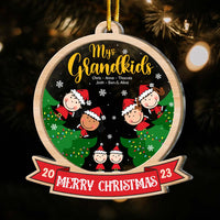 Personalized Gift For Grandma My Grandkids Christmas 2 Layered Mix Ornament 29492 thumb 1