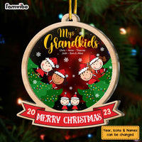 Personalized Gift For Grandma My Grandkids Christmas 2 Layered Mix Ornament 29492 thumb 1