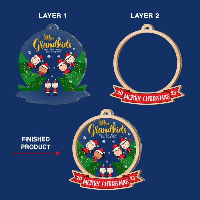 Personalized Gift For Grandma My Grandkids Christmas 2 Layered Mix Ornament 29492 1