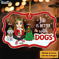 Personalized Gift For Dog Lovers Life Is Better With A Dog Christmas Benelux Ornament 29497 thumb 1