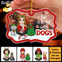 Personalized Gift For Dog Lovers Life Is Better With A Dog Christmas Benelux Ornament 29497 thumb 1