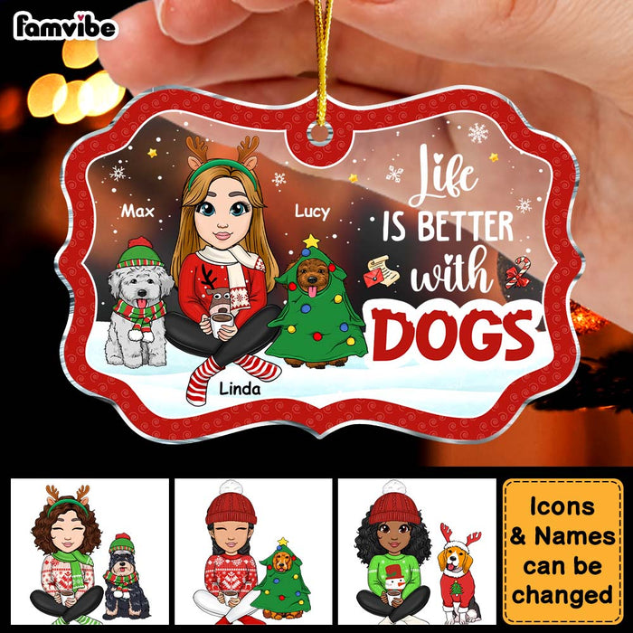 Personalized Gift For Dog Lovers Life Is Better With A Dog Christmas Benelux Ornament 29497 1