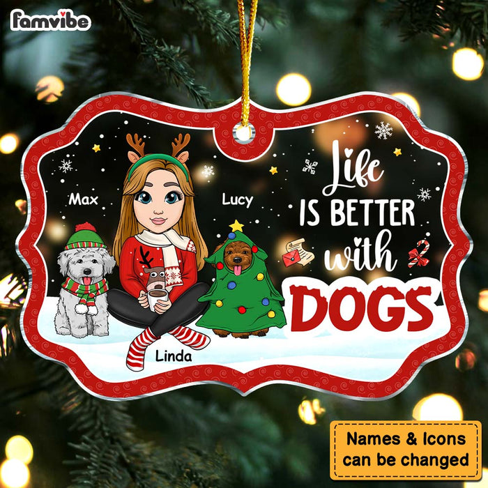 Personalized Gift For Dog Lovers Life Is Better With A Dog Christmas Benelux Ornament 29497 1