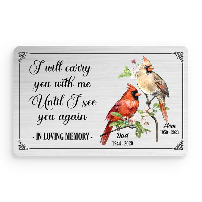Personalized I Will Carry You With Me Cardinal Wallet Card 29499 1