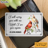 Personalized I Will Carry You With Me Cardinal Wallet Card 29499 thumb 1