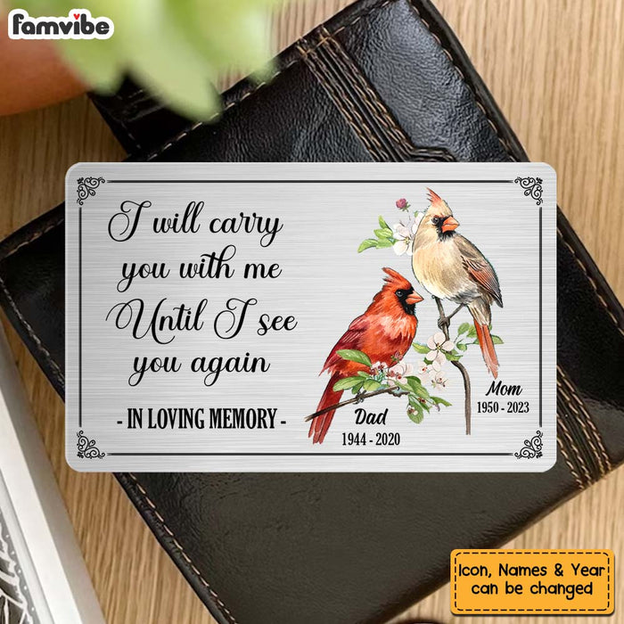 Personalized I Will Carry You With Me Cardinal Wallet Card 29499 1