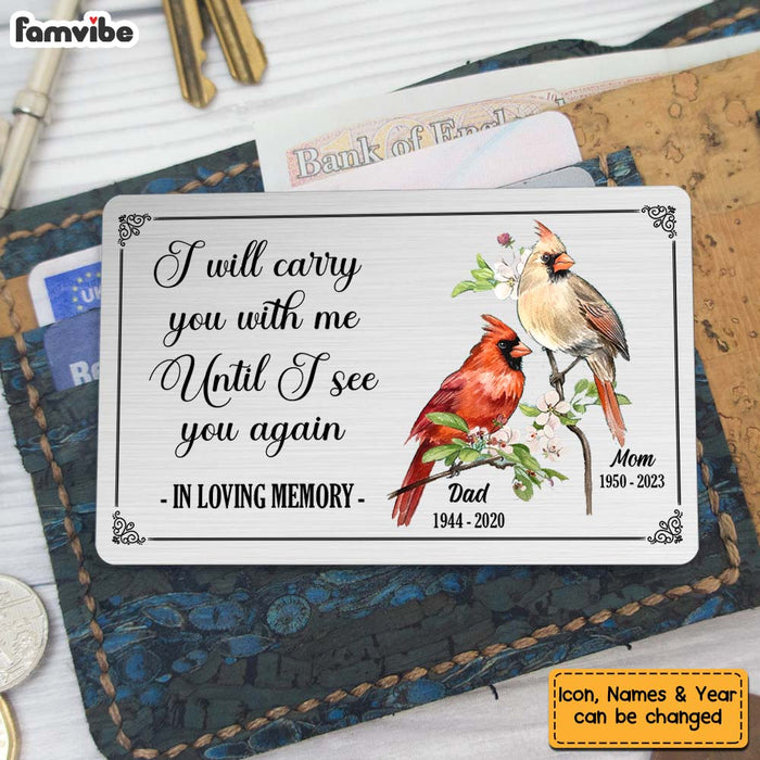Personalized I Will Carry You With Me Cardinal Wallet Card 29499 1