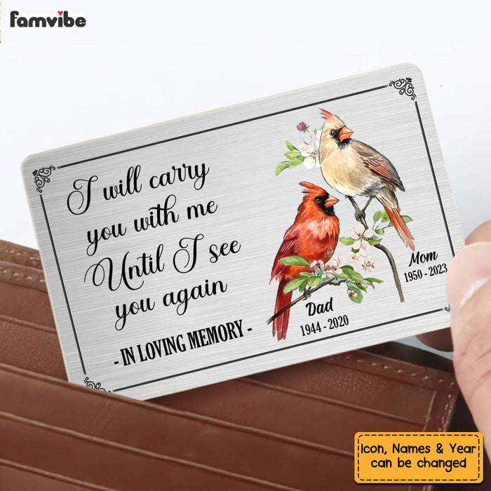 Personalized I Will Carry You With Me Cardinal Wallet Card 29499 1