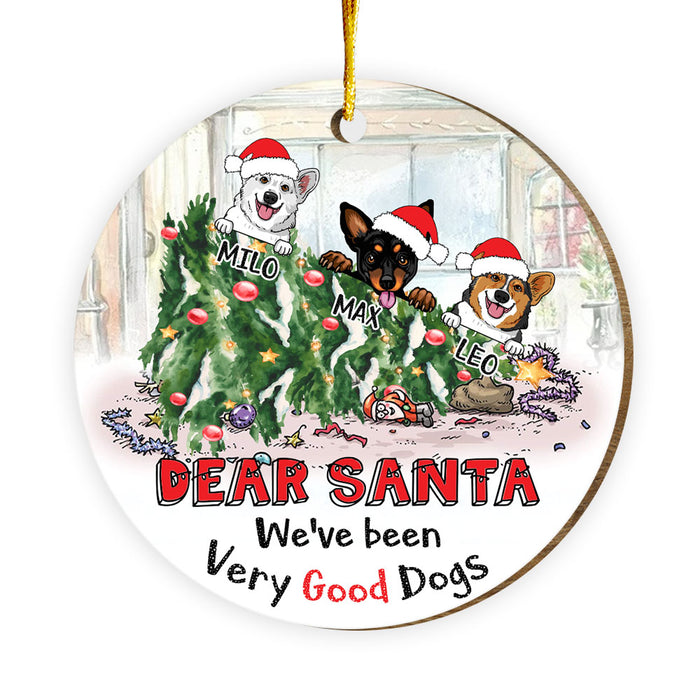 Personalized Gift For Dog Lover We've Been Very Good Dogs Circle Ornament 29500 1