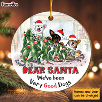 Personalized Gift For Dog Lover We've Been Very Good Dogs Circle Ornament 29500 thumb 1