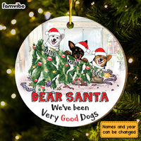 Personalized Gift For Dog Lover We've Been Very Good Dogs Circle Ornament 29500 thumb 1