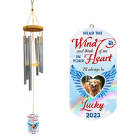 Personalized Memorial Gift Dog Upload Photo Hear The Wind Wind Chimes 29501 thumb 1