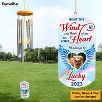 Personalized Memorial Gift Dog Upload Photo Hear The Wind Wind Chimes 29501 thumb 1