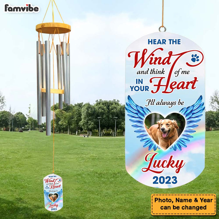 Personalized Memorial Gift Dog Upload Photo Hear The Wind Wind Chimes 29501 1
