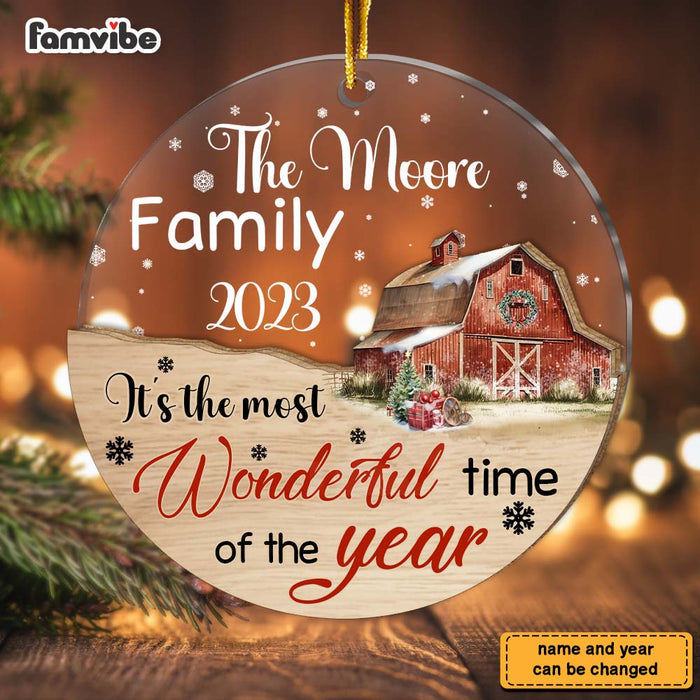 Personalized Wonderful Time Of The Year Family 2 Layered Mix Ornament 29505 1
