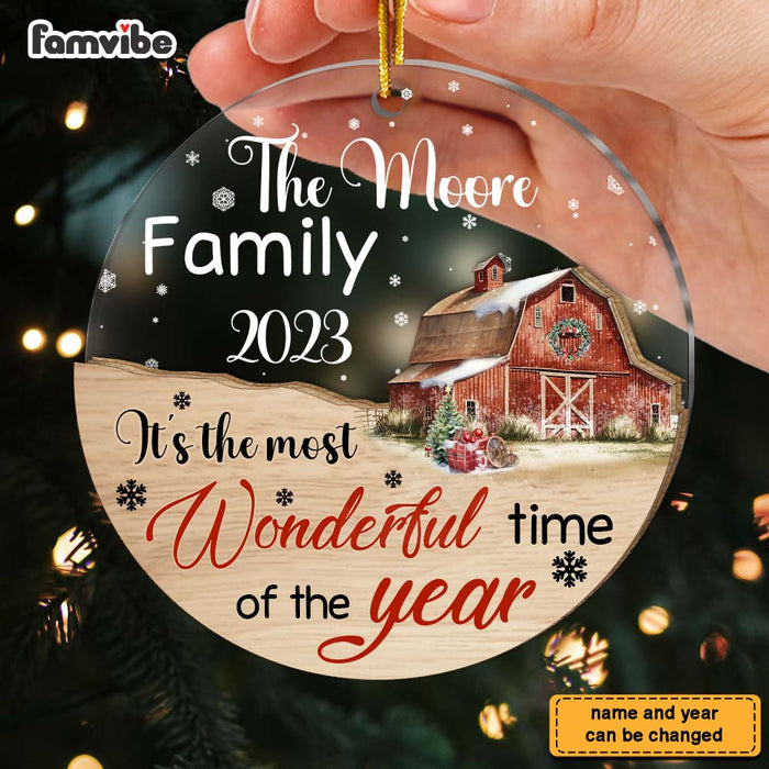 Personalized Wonderful Time Of The Year Family 2 Layered Mix Ornament 29505 1