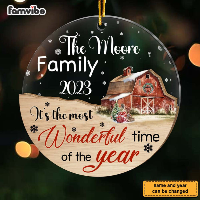 Personalized Wonderful Time Of The Year Family 2 Layered Mix Ornament 29505 1