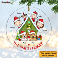 Personalized Family And Dogs Christmas Circle Ornament 29506 thumb 1