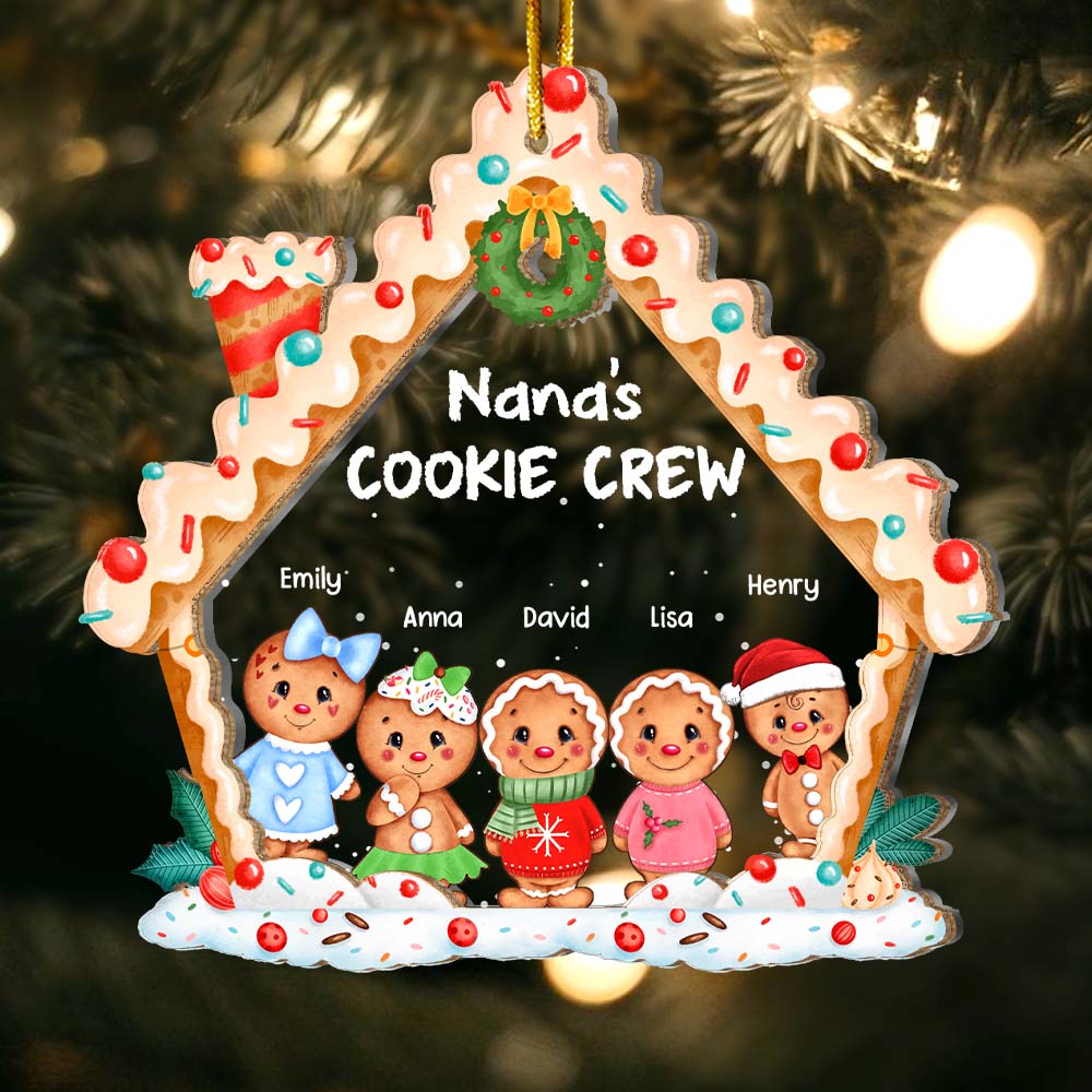 Personalized Grandma's Cookie Crew 2 Layered Mix Ornament 29507 Primary Mockup