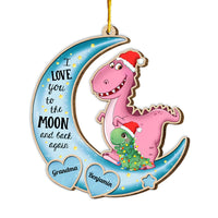 Personalized Gift For Grandson Dinosaur On The Moon Ornament 29509 thumb 1