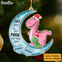 Personalized Gift For Grandson Dinosaur On The Moon Ornament 29509 thumb 1