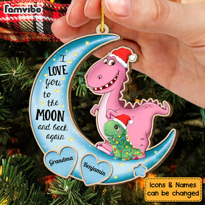 Personalized Gift For Grandson Dinosaur On The Moon Ornament 29509 1