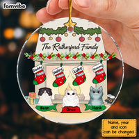 Personalized Family And Cats Christmas Circle Ornament 29510 thumb 1