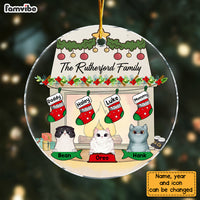 Personalized Family And Cats Christmas Circle Ornament 29510 thumb 1