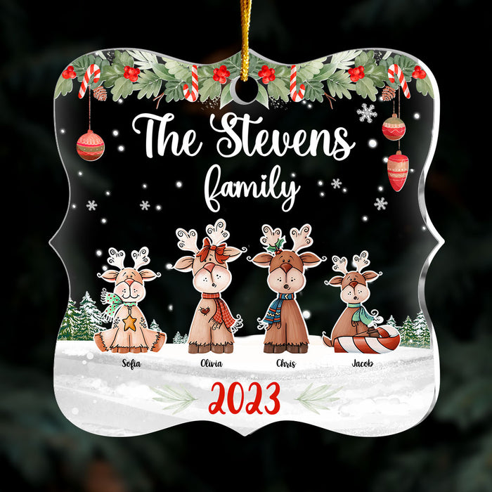 Personalized Christmas Gift For Family Reindeers Xmas Family Acrylic Ornament 29511 1
