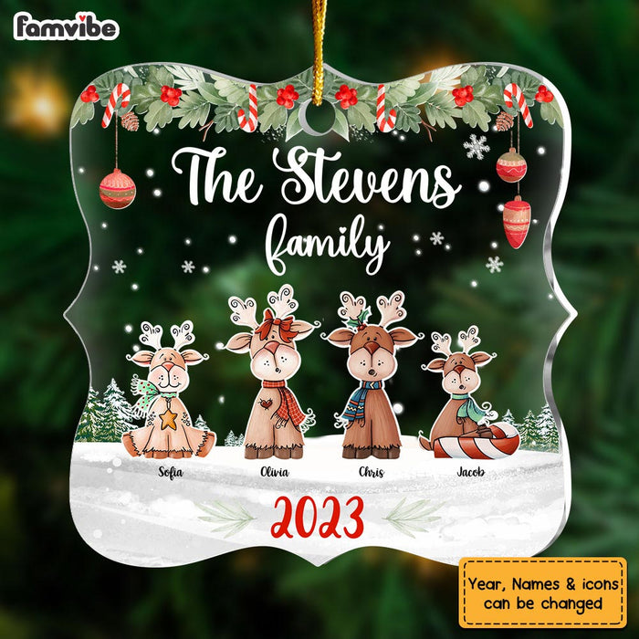 Personalized Christmas Gift For Family Reindeers Xmas Family Acrylic Ornament 29511 1