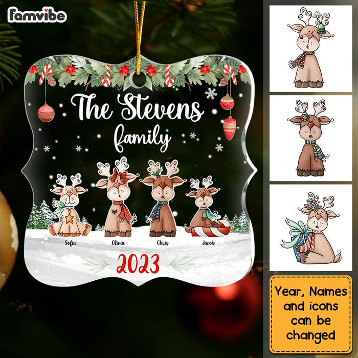 Personalized Christmas Gift For Family Reindeers Xmas Family Acrylic Ornament 29511 1