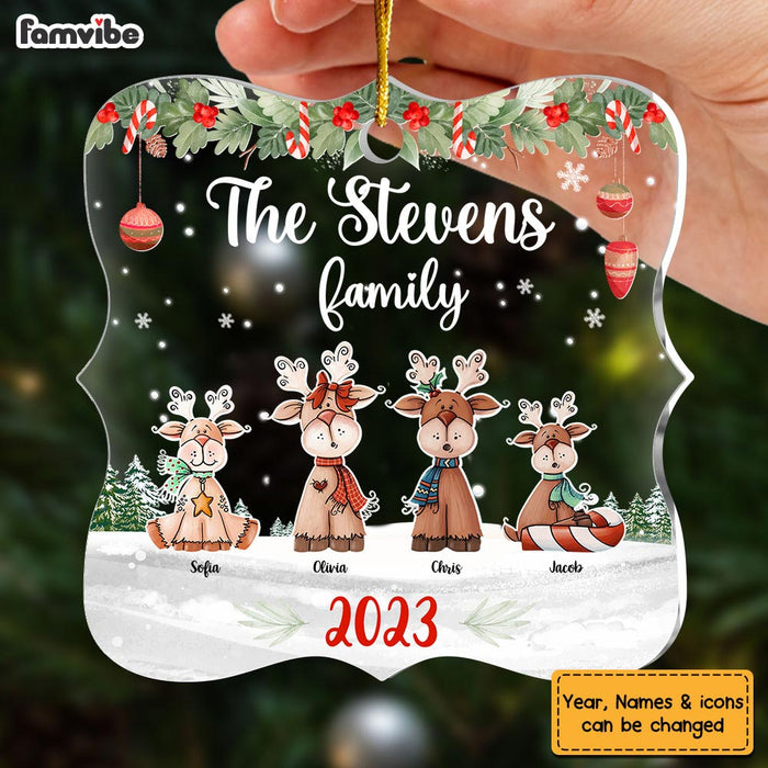 Personalized Christmas Gift For Family Reindeers Xmas Family Acrylic Ornament 29511 1