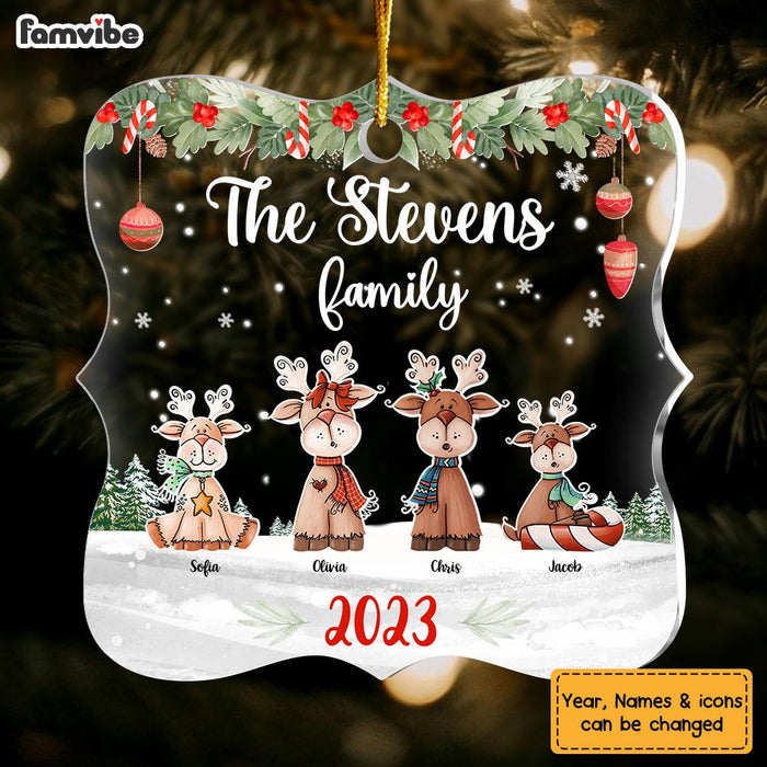 Personalized Christmas Gift For Family Reindeers Xmas Family Acrylic Ornament 29511 1