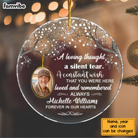 Personalized Memorial Gift loved And Remembered Always Circle Ornament 29512 thumb 1