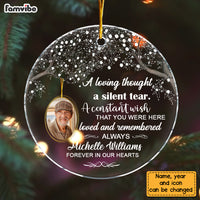 Personalized Memorial Gift loved And Remembered Always Circle Ornament 29512 thumb 1