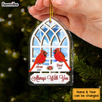 Personalized Cathedral Window Cardinal Memorial 2 Layered Mix Ornament 29515 thumb 1